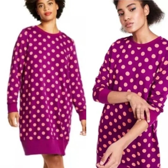 Victor Glemaud for Target Purple Polka Dot Knit Tunic Sweater Dress - Picture 2 of 9